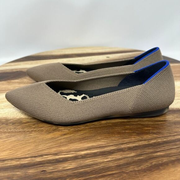 Rothy’s The Point II Brown and Leopard Ballet Flats Women’s Size 5 Shoes - Picture 3 of 10